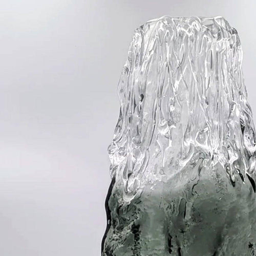 Artisan Hand Blown Smoked Glass Vase – 37cm Rook TextureLuxury Covases