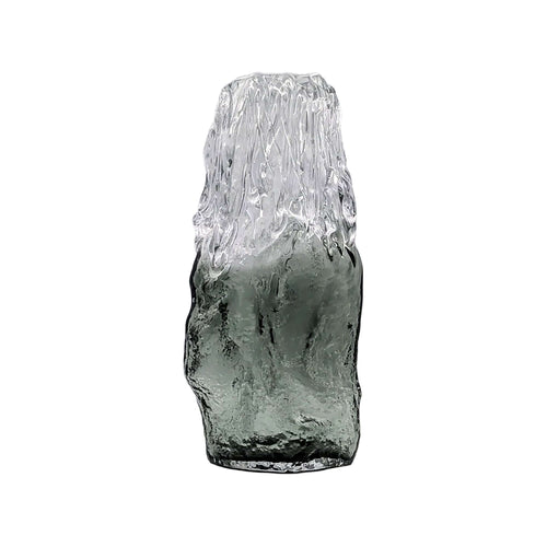 Artisan Hand Blown Smoked Glass Vase – 37cm Rook TextureLuxury Covases