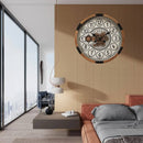 Round Bloomfield Wooden Moving Gear Wall Clock Luxury Co