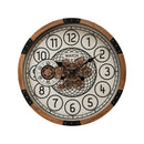 Round Bloomfield Wooden Moving Gear Wall Clock Luxury Co