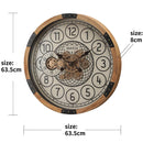 Round Bloomfield Wooden Moving Gear Wall Clock Luxury Co