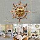 Round Nautical Steering Wheel Wall Clock 65cm Luxury Co