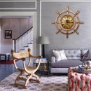 Round Nautical Steering Wheel Wall Clock 65cm Luxury Co