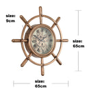 Round Nautical Steering Wheel Wall Clock 65cm Luxury Co