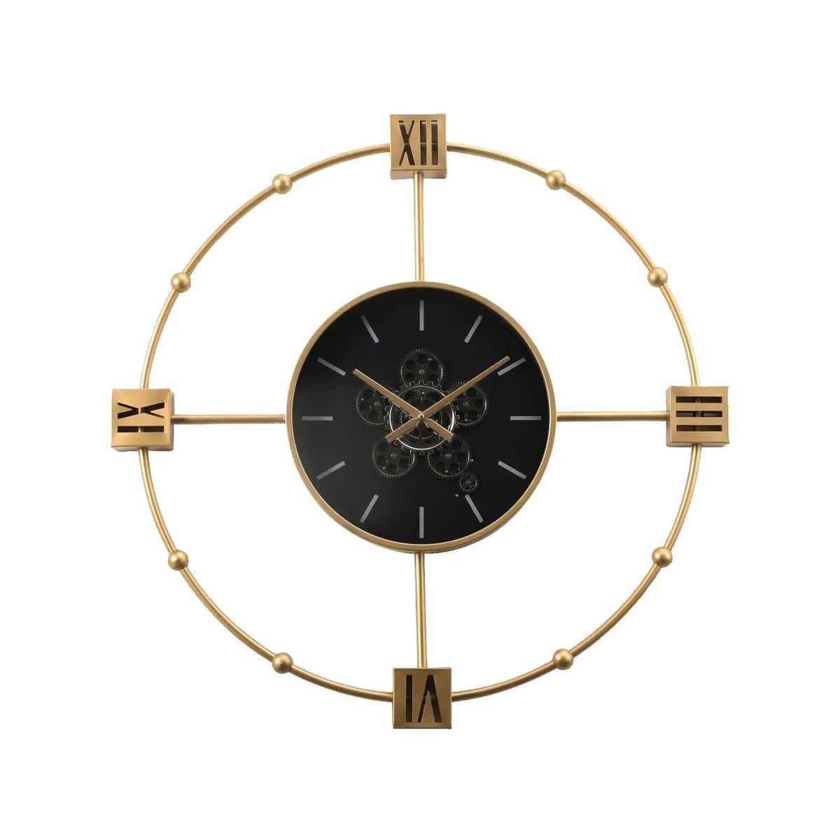 Tiffany Gold Industrial Gear Clock 98cm