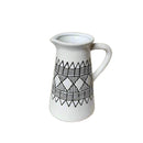 Sahara Painted Ceramic Jug White & Black 25cm Luxury Co