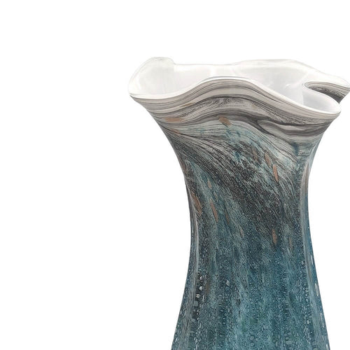 Seashell Marble Effect Porcelain Vase – Sculptural, 36cmTransform your home with a 36cm vase blending coastal charm and elegance. Available in Blue, Grey, Gold & Black.