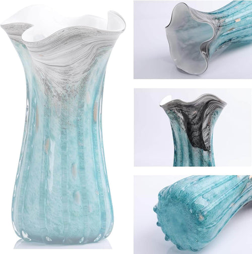 Seashell Marble Effect Porcelain Vase – Sculptural, 36cmTransform your home with a 36cm vase blending coastal charm and elegance. Available in Blue, Grey, Gold & Black.