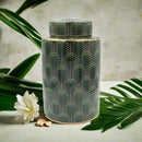 Selangor Palm Ginger Jar 26cm Green/Gold Luxury Co