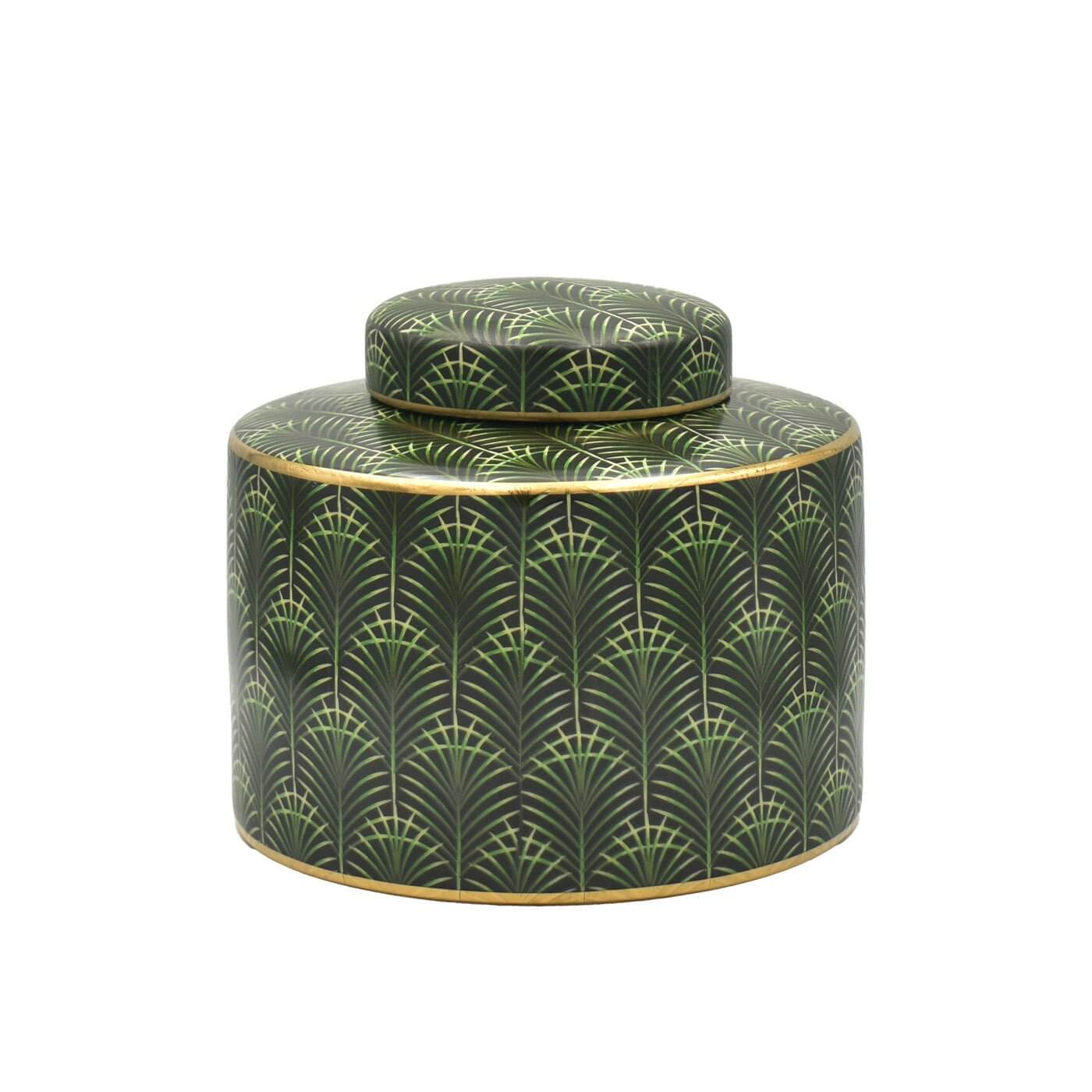Selangor Palm Leaf Ginger Jar 20cm Green/Gold