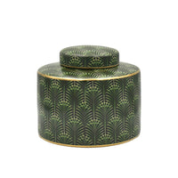 Selangor Palm Leaf Ginger Jar 20cm Green/Gold Luxury Co