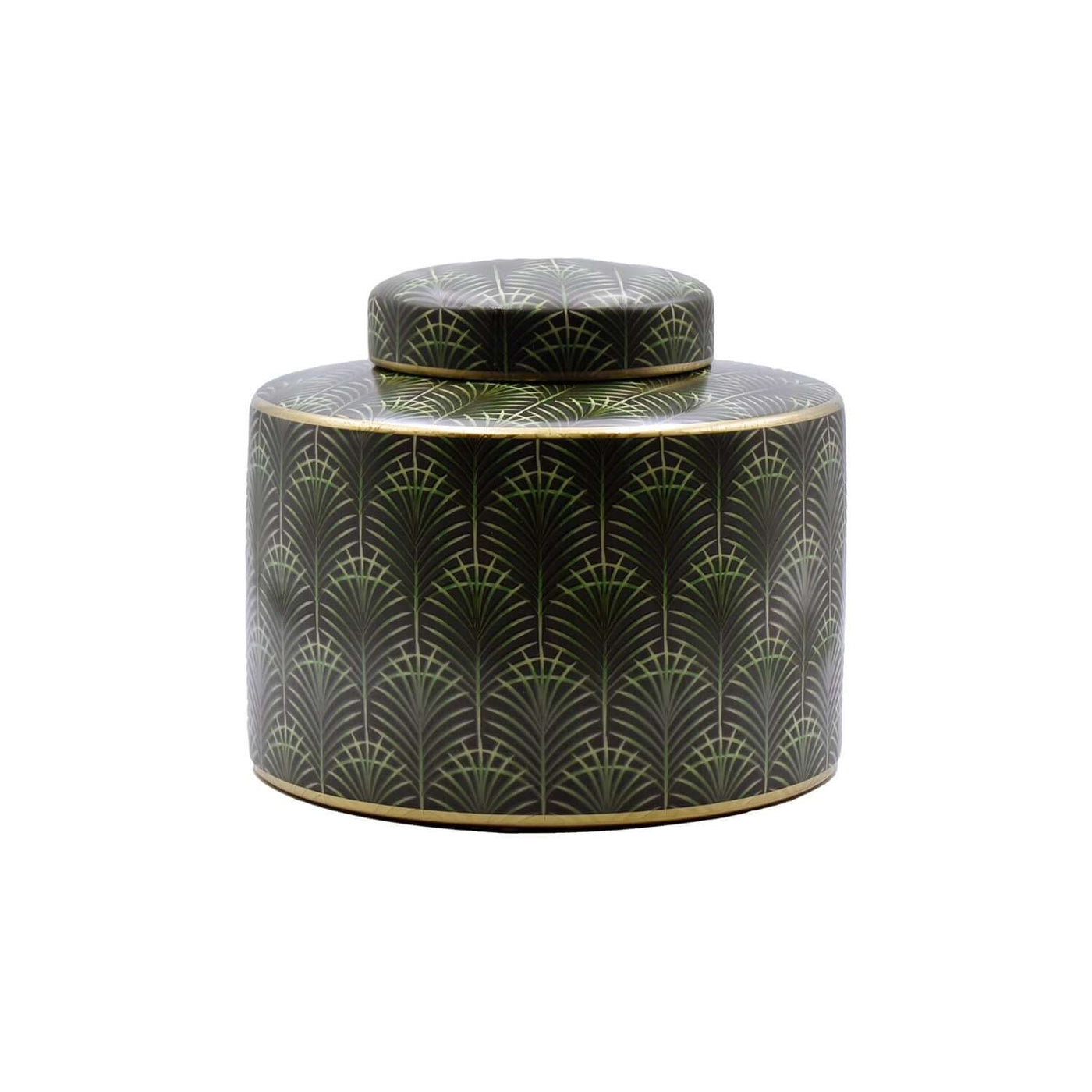 Selangor Palm Leaf Ginger Jar 20cm Green/Gold