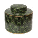 Selangor Palm Leaf Ginger Jar 20cm Green/Gold Luxury Co
