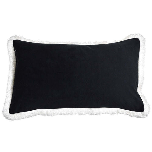 St. Kilda Black Velvet Rectangular Pillow Cover 35x60 cm Luxury Co