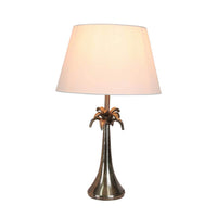 St Vincent Antique Silver Table Lamp Aluminium Base 48cm - Luxury Co