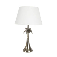 St Vincent Antique Silver Table Lamp Aluminium Base 48cm - Luxury Co