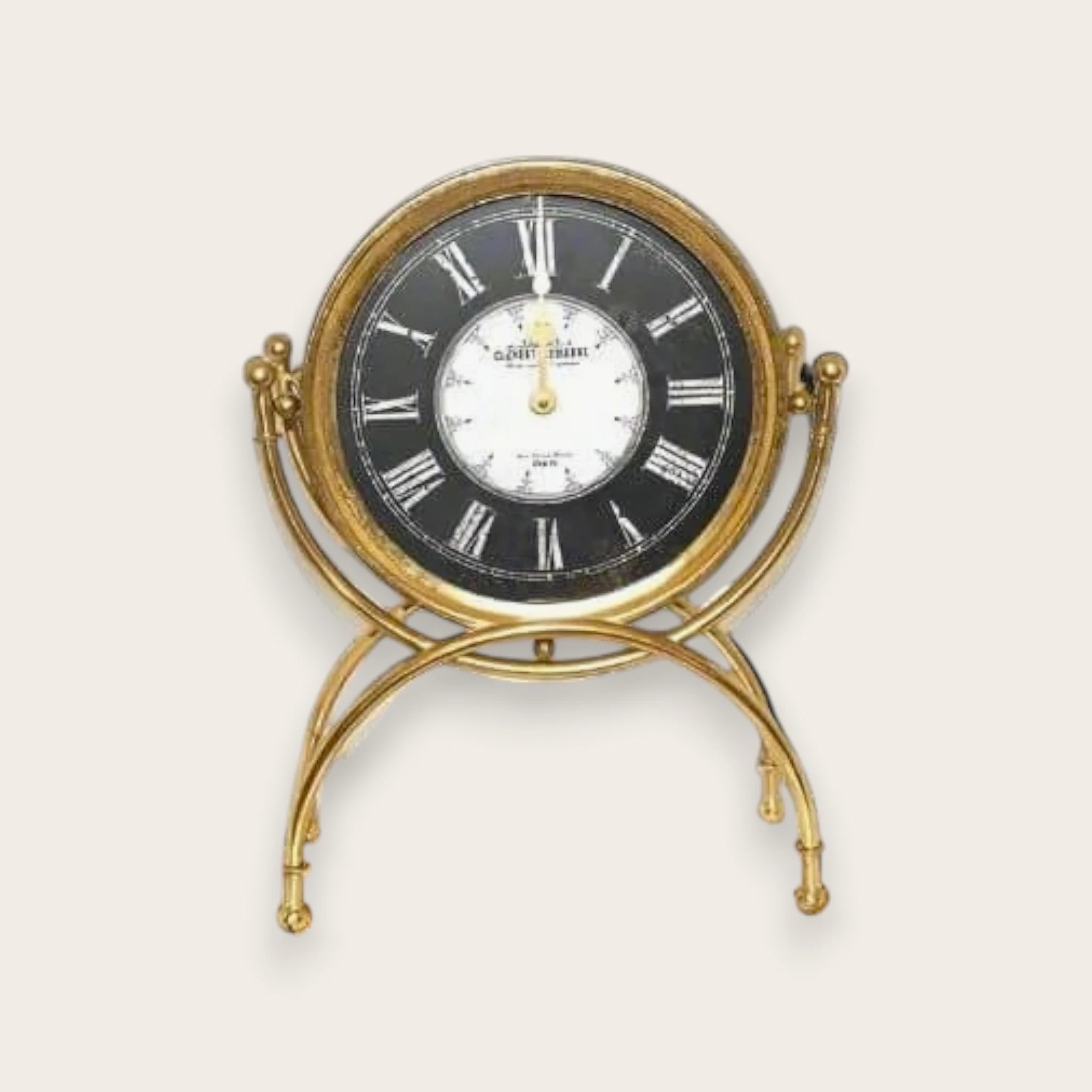 Architectural Polished Gold Suspended Table Clock - 49cm