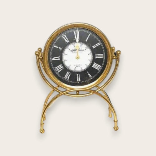 Architectural Polished Gold Suspended Table Clock - 49cm