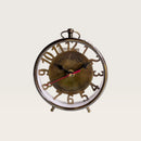 Antique Brass Skeleton Cutout Table Clock