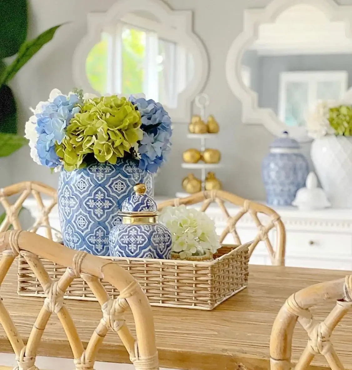 Tangier Gold & Navy Ceramic Ginger Jar Luxury Co