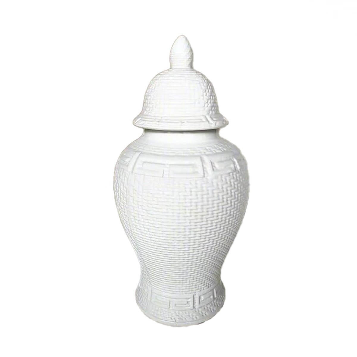 White Zen Style Temple Jar - Ceramic Minimalist Decor