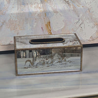 Mercury Champagne Mirrored Tissue Box