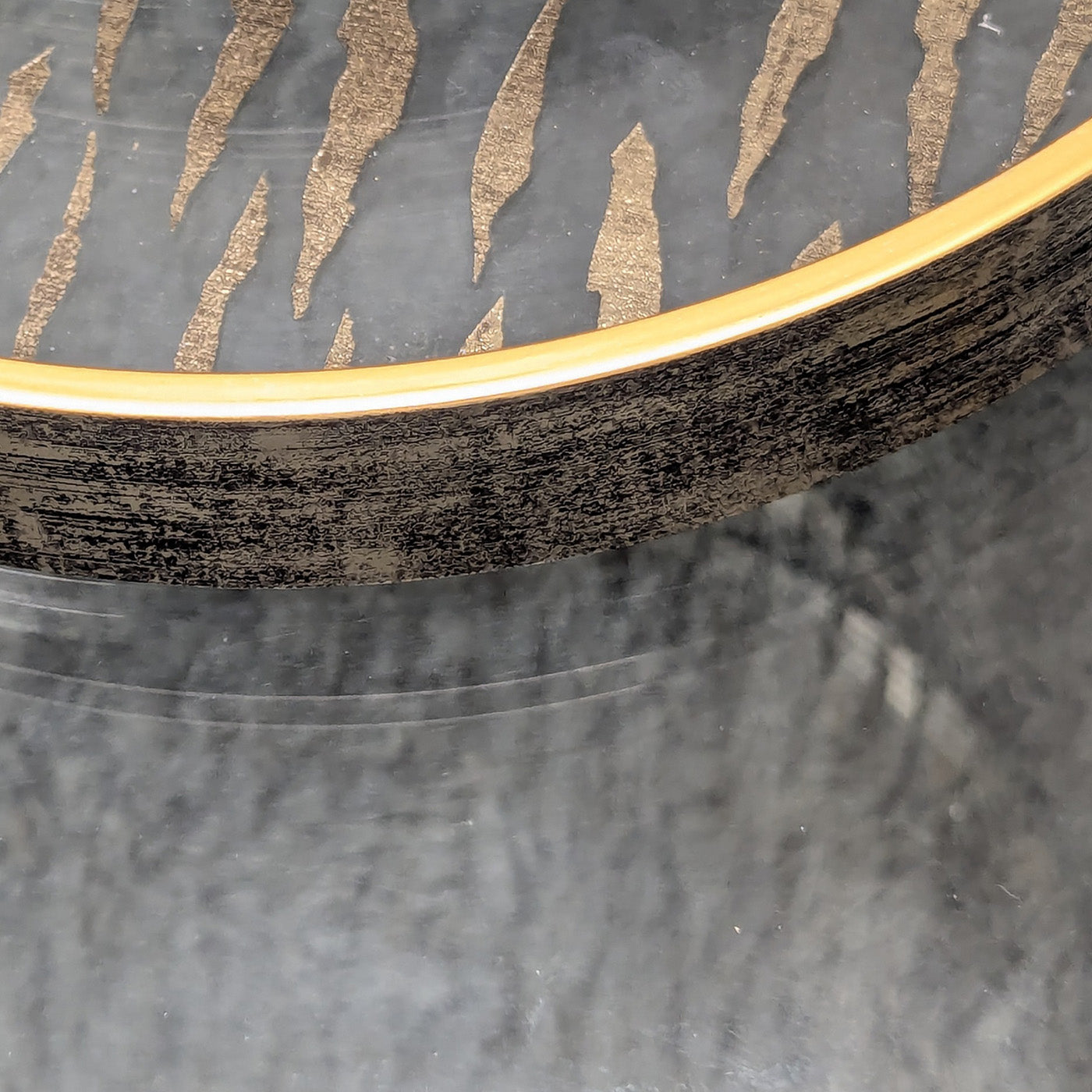 Vintage Round Serving Tray Classic with Champagne Gold Details