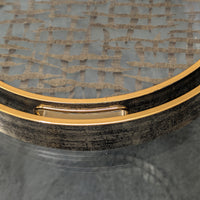 Vintage Round Serving Tray Classic with Champagne Gold Details