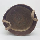 Trish V - shape Basket With Tassels 2 Tone Natural / Chocolate - Luxury Co
