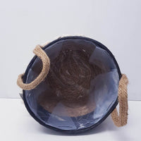 Trish V - Shape Basket with Tassels - Natural/Black Luxury Co