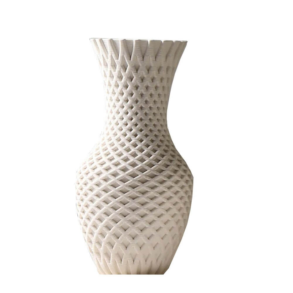 Unique 3D White Ceramic Vase – Geometric Facet, 25cm