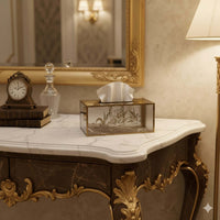 Mercury Champagne Mirrored Tissue Box