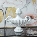 Decorative Lidded Urn Nera White Gloss Decorative Lidded Urn