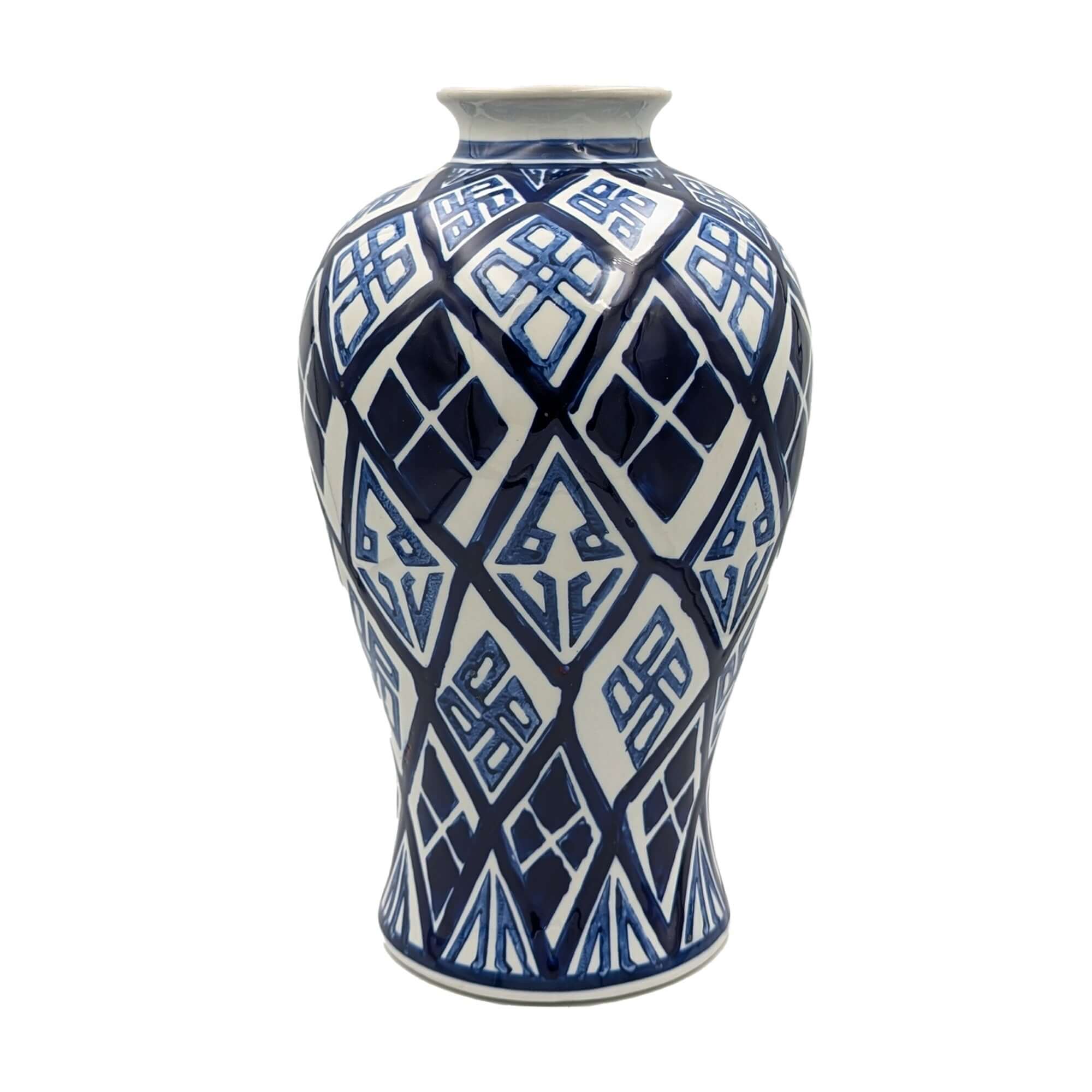 Valora Ceramic Vase Blue/White Large Luxury Co