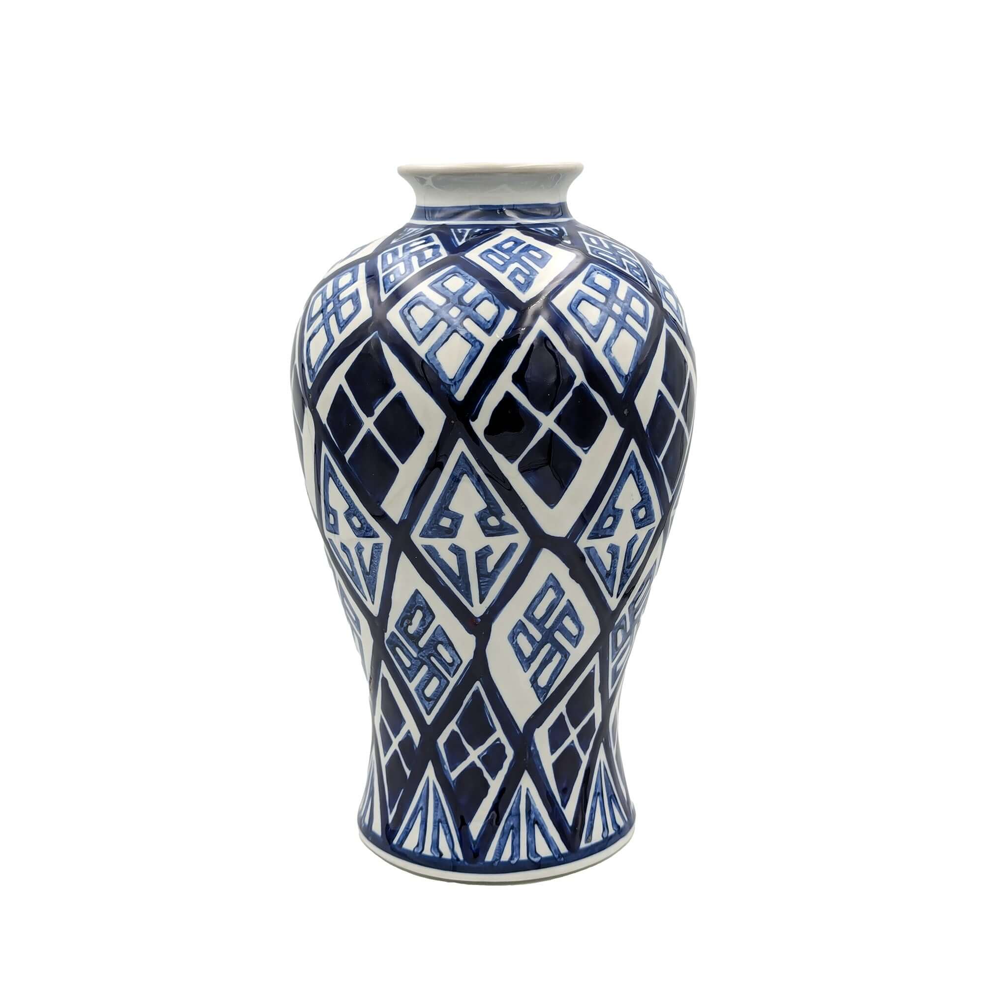 Valora Ceramic Vase Blue/White Large Luxury Co
