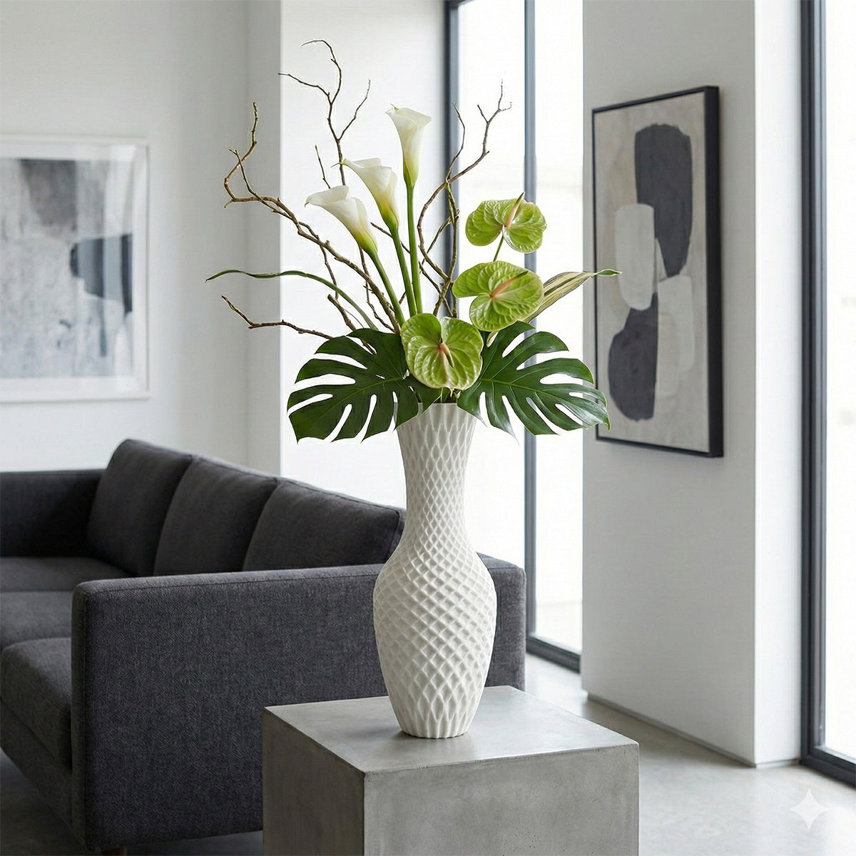 Modern 3D Geometric Ceramic Flower Vase