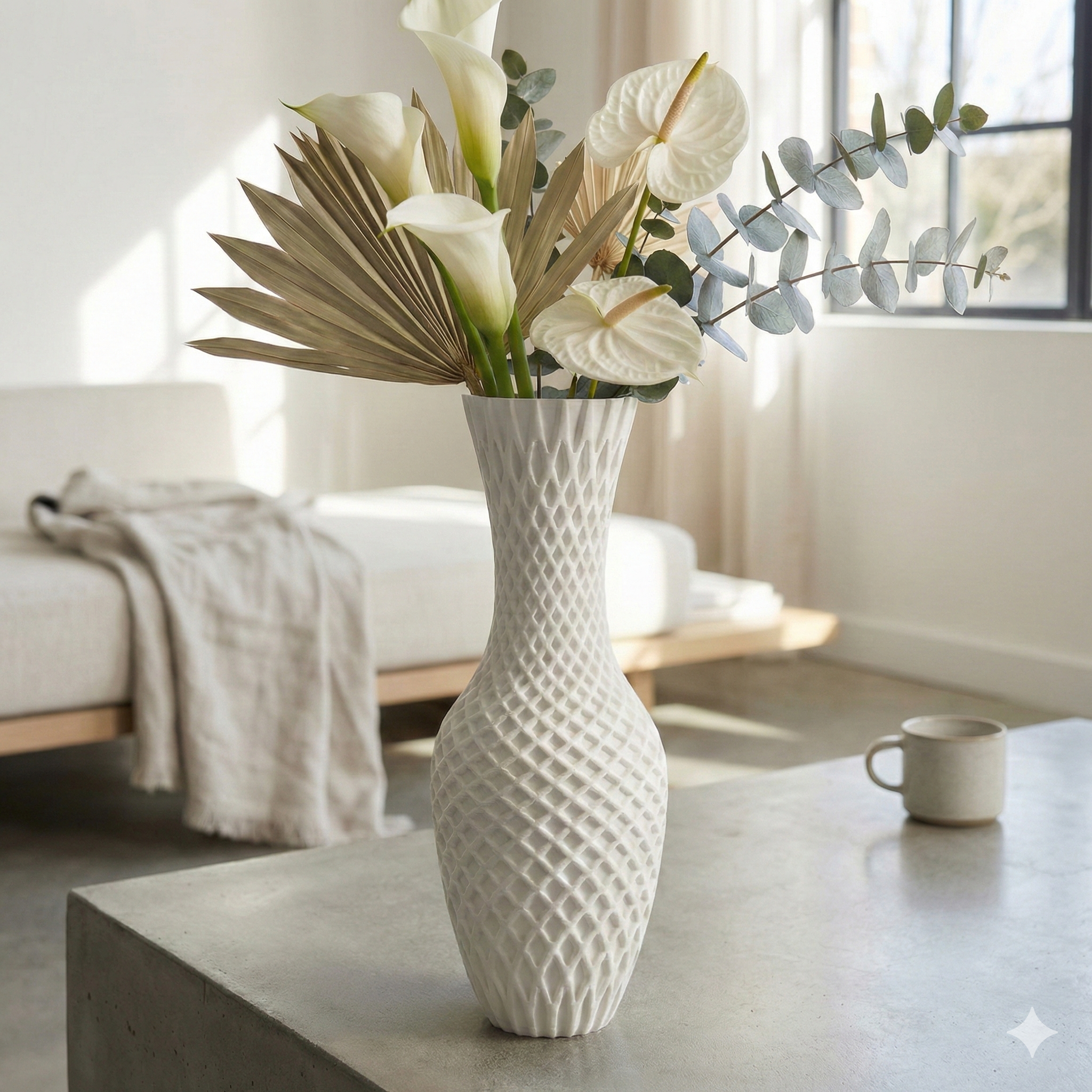 Modern 3D Geometric Ceramic Flower Vase