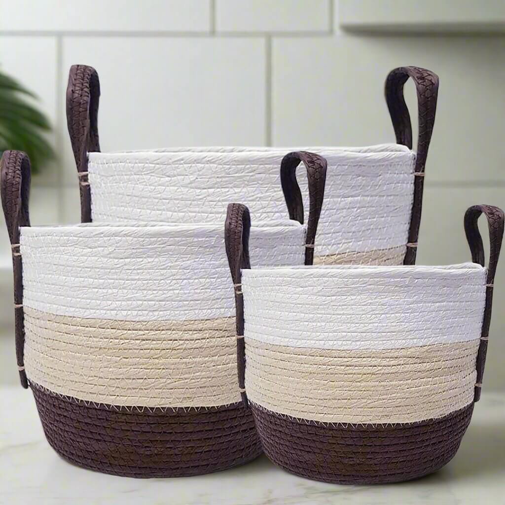 Venus Tri-Color Round Stylish Storage Basket Simplified