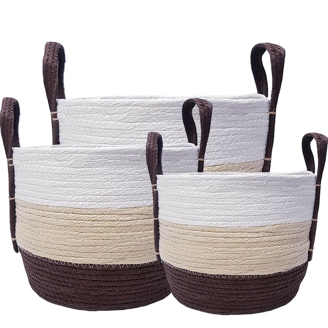Venus Tri-Color Round Stylish Storage Basket Simplified