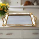 Vintage French Gold Mirror Tray Rectangle 41cm Luxury Co