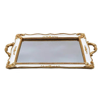 Vintage French Gold Mirror Tray Rectangle 41cm Luxury Co