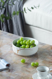 Wabi - Sabi Ceramic Round Bowl White/Gold Luxury Co