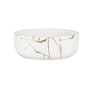 Wabi - Sabi Ceramic Round Bowl White/Gold Luxury Co