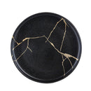Wabi - Sabi Large Ceramic Round Plate Black/Gold Luxury Co