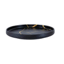 Wabi - Sabi Large Ceramic Round Plate Black/Gold Luxury Co