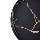 Wabi - Sabi Large Ceramic Round Plate Black/Gold Luxury Co
