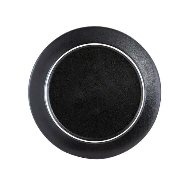 Wabi - Sabi Large Ceramic Round Plate Black/Gold Luxury Co