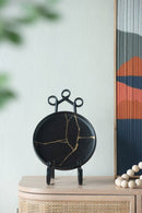 Wabi - Sabi Small Ceramic Plate Black/Gold Luxury Co