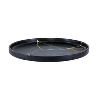 Wabi - Sabi Small Ceramic Plate Black/Gold Luxury Co