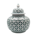 Zara Hunter Decorative Ginger Jar Green/White - Luxury Co